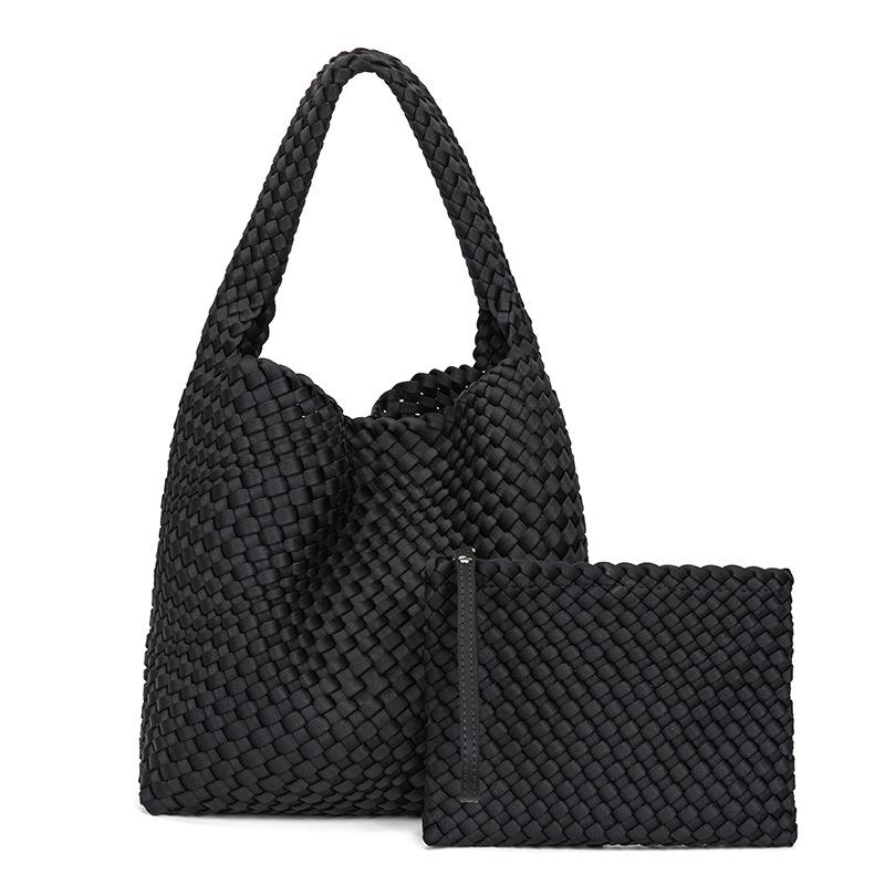 

Custom-made hand-woven bag made of diving material, stylish and versatile, large capacity, new model, wholesale чёрный