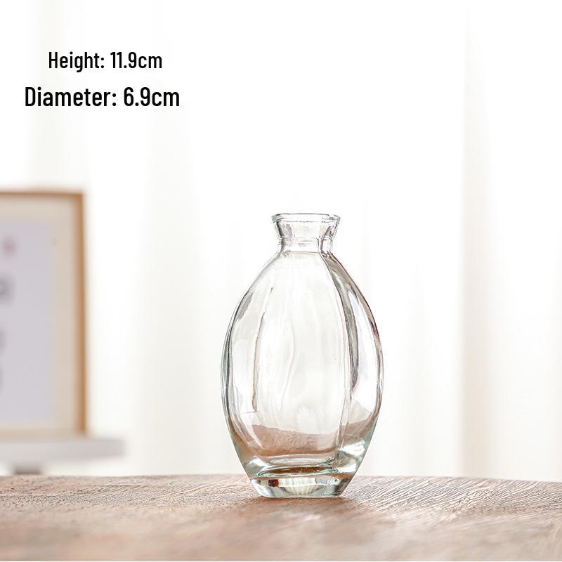 Retro Embossed Transparent Glass Vase: French-Inspired Luxury Home Decor for Living Room