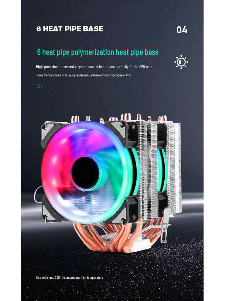 Dissipatore per CPU a tubo di rame ultra-silenzioso per pin 1366, AMD 1700, X79 e 2011