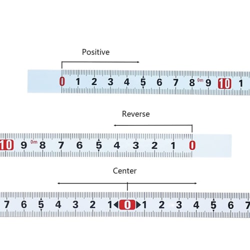 myoseya Setting Tape Measure, Carbon Steel, Adhesive Tape, Metric, White Paint, 1M-0-1M, 13mm Wide