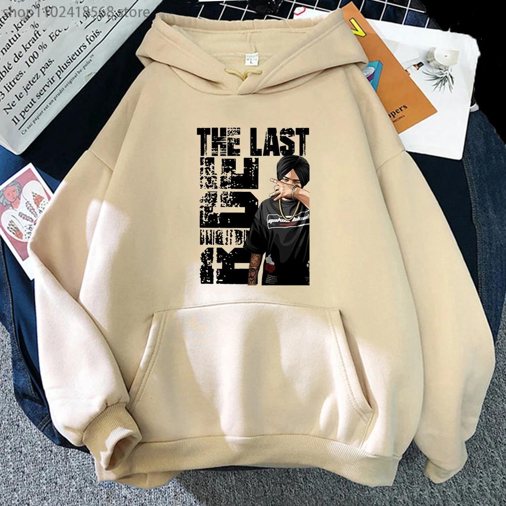 Sudaderas con capucha para hombre Sudadera Sidhu Moose Wala Retro Rapper Indio Streetwear Mujer Estampado Cuello Redondo Gráfico