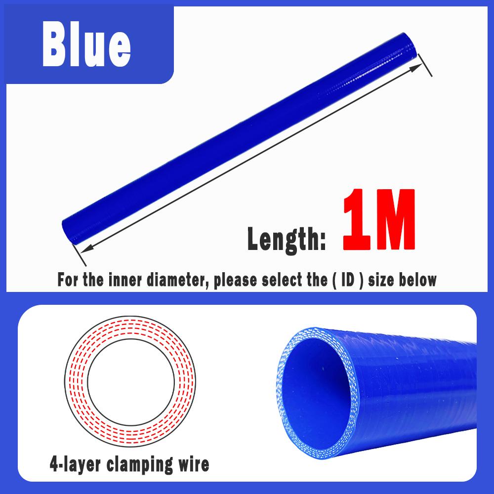 Red Blue Black 4-layer Universal Straight Silicone Hose Intercooler Turbocharger Tube High Temperature And High Pressure 1 Meter