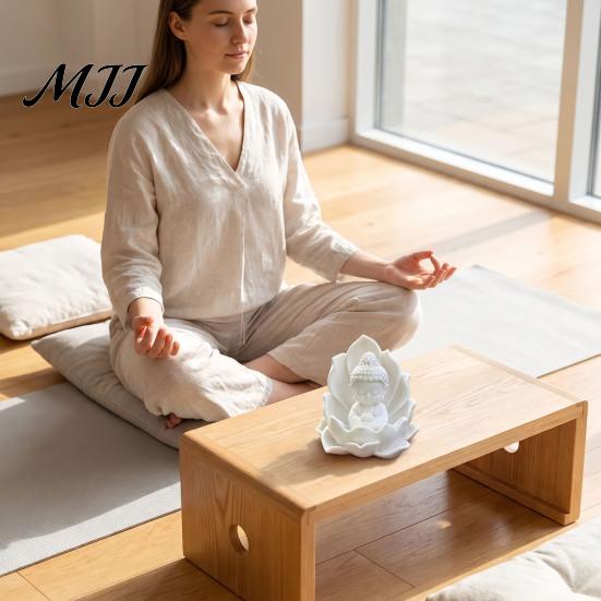 Compact Buddha Statue for Car 3D Printed Mini on Lotus, Sitting Figurine, Meditation Zen Spiritual Ornament Dashboard, Desk, Entryway, Tea Room