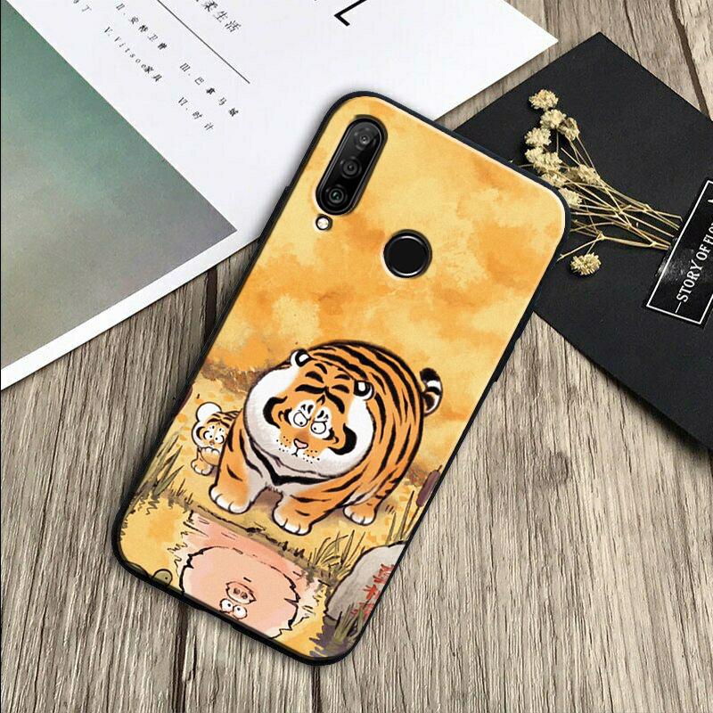 

Cartoon Fat Tiger For Huawei Nova 11 12i 8i 7i 3i 9 10 SE Y60 Y61 Y70 Y72 Y73 Y90 Y91 P20 P30 Pro P40 Lite Case Huawei P30 Pro