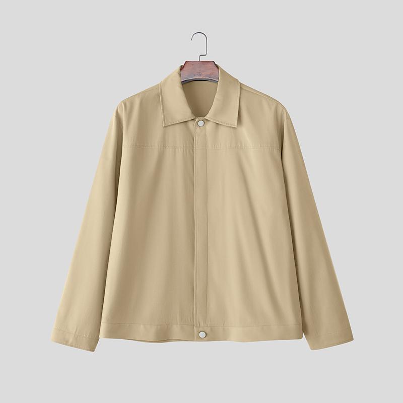 INCERUN Spring Men Casual Lapel Long Sleeve Buttons Up Cargo Jackets Coats
