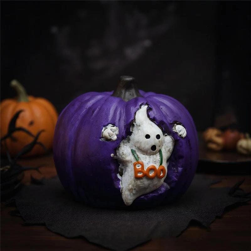 ABUL-For Holiday Halloween Decorations Resin Sculpture Pumpkin Ghost Ornament Art For Home Indoor Party Desk