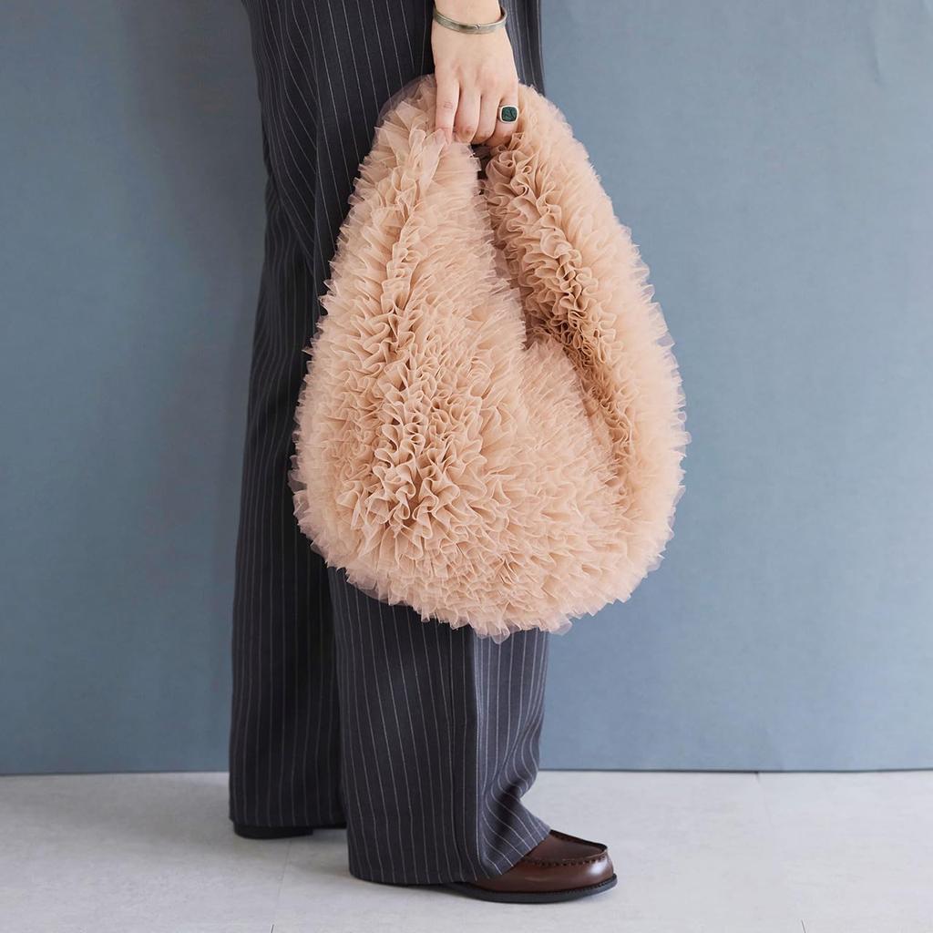 Random Frill Tulle Bag [TREASURE TOPKAPI] (Beige)
