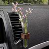Wooden Car Vent Propagation Vase Holders with Glass Tube Automotive Interior Charm for Plant Display & Interior Decors
