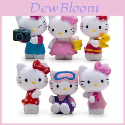 Zestaw 6 sztuk Mini Modelu Sceny Rozrywki Hello Kitty Ozdoba Na Prezent I Dekorację