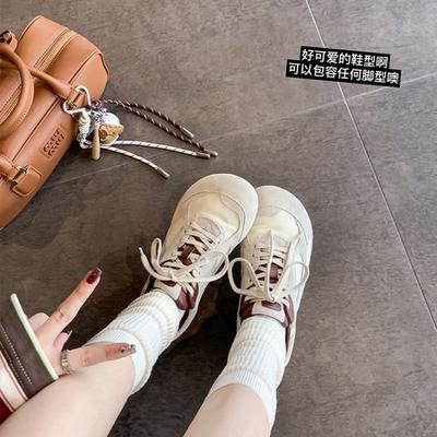 Scarpe da ginnastica casual da donna, testa storta carina e brutta, abbinamento di colori, suola morbida, versatili per donna