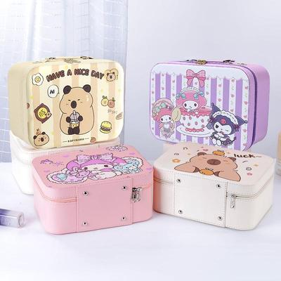 Large Capacity Cartoon Capybara & Panda Astronaut Makeup Bag