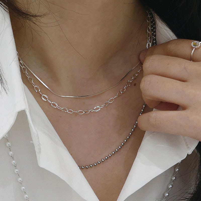 ctwins SILVER925 CUTTING CHAIN NECKLACE