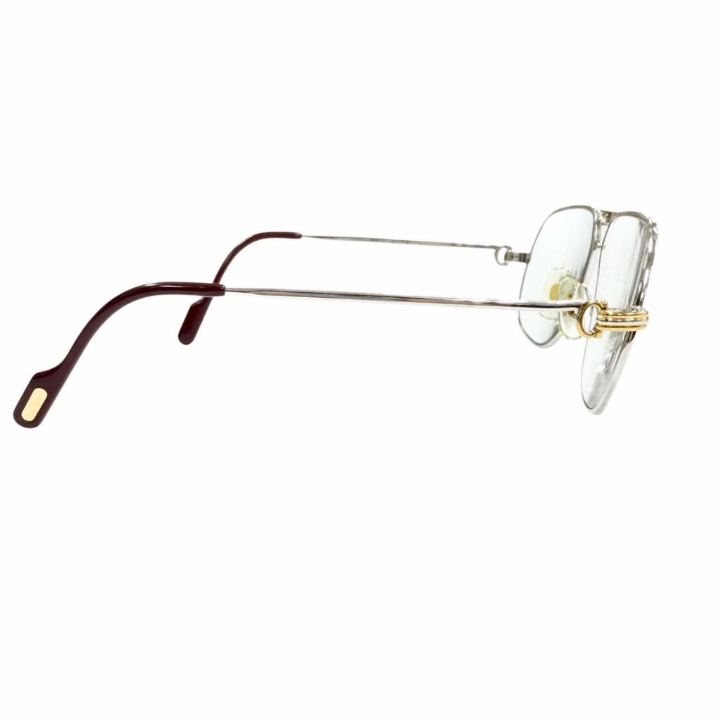 Very Good Cartier Glasses Trinity Two Bridges Silver Mens Used