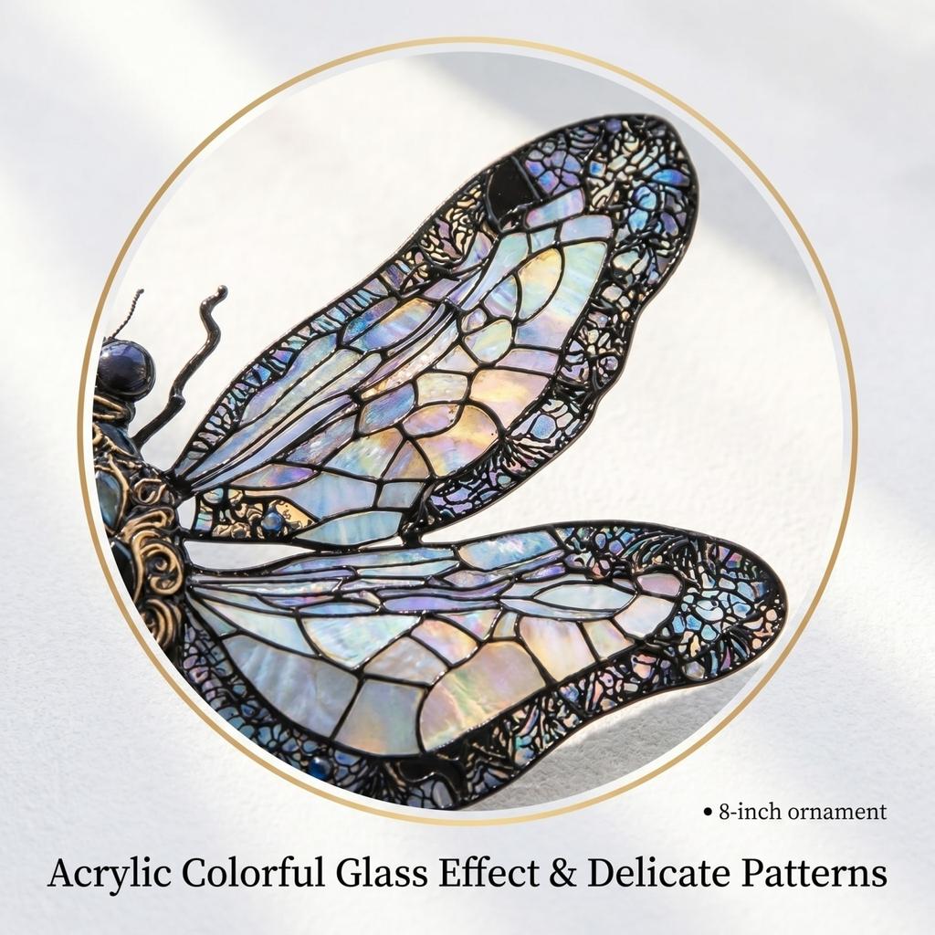 2D Acryl-Imitat, Acryl-Buntglas-Imitat Fensterhänger, Bunte Libellen Hängendes Ornament, Acryl-Dekoration