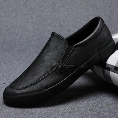 Spring Men's Shoes One Foot Loafers Casual Shoes British Business Leather Shoes Versatile Trendy Soft Sole Driving Shoes