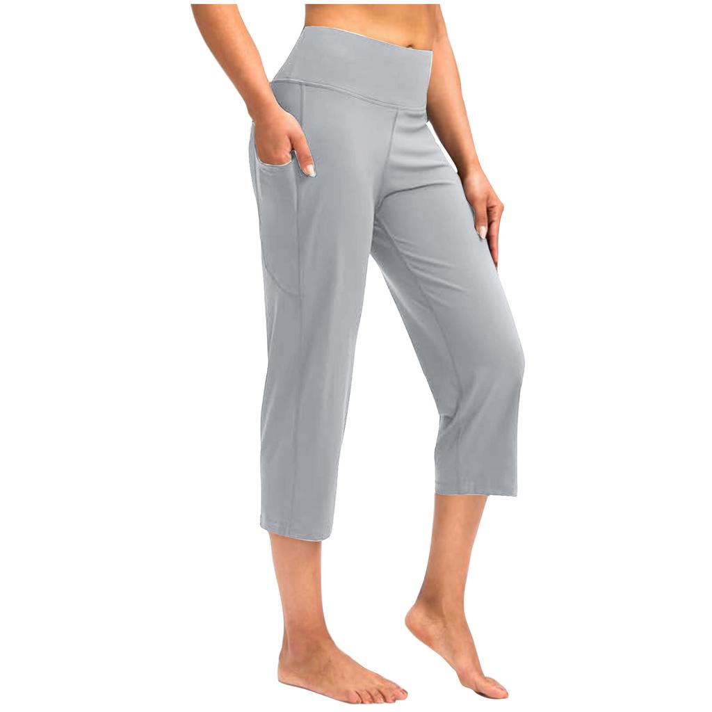 Women's Fashionable Yoga Pants With Pockets: Casual Athletic 7/8-Length Pants
