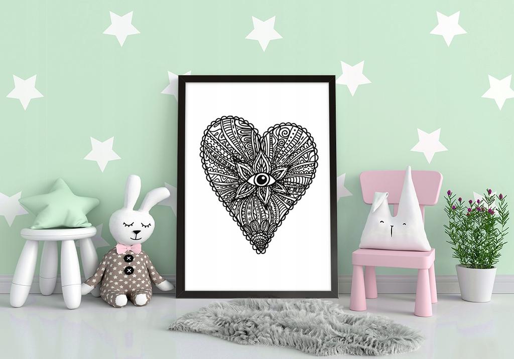 Picture poster In a frame A4 cm Heart Valentine's Day PD247