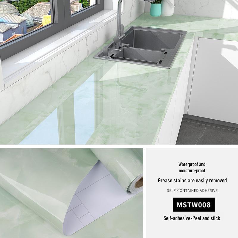 Waterproof, Oil-Proof Marble Self-Adhesive Wallpaper for Bathroom, Kitchen, Living Room, and Toilet Renovation.