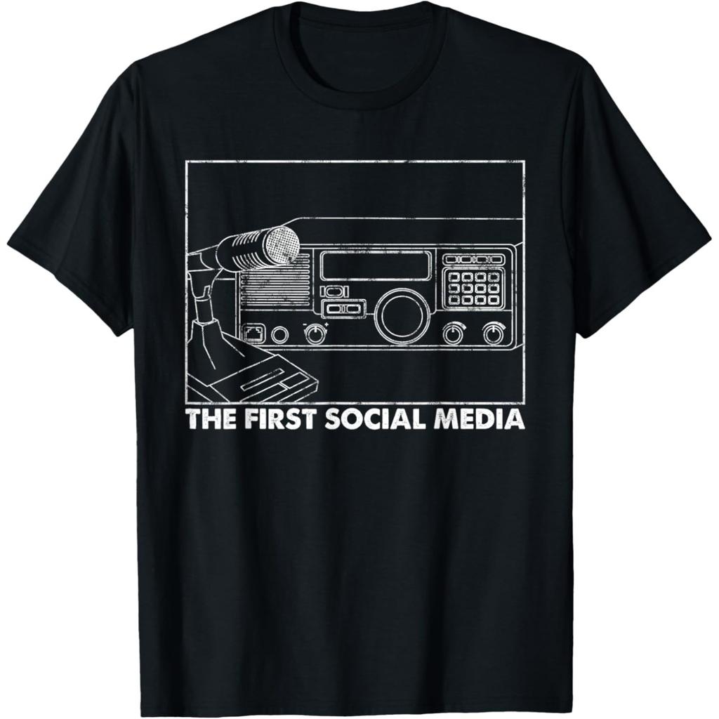 Vtipná První Trička pro Ham Radio Operátory na Sociálních Médiích Pánská Bavlněná Humor Streetwearové Tričko Krátký Rukáv Unisex Volné Oblečení