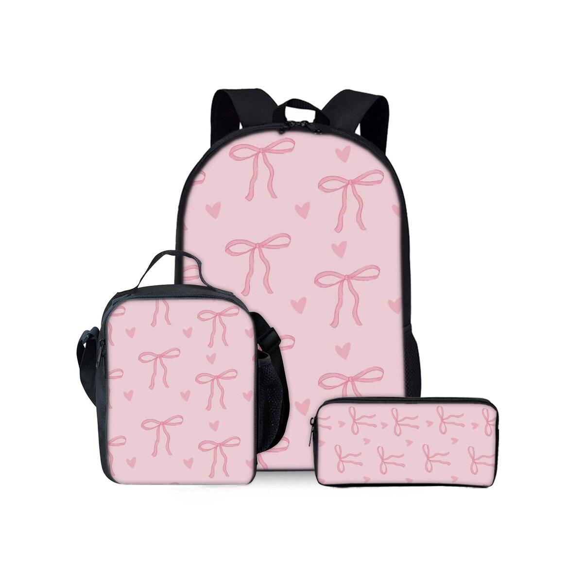 Drie delige rugzakset met strikprint voor jongens en meisjes Beste Cadeaus 2D Platte Cartoon Schooltas voor Kinderen