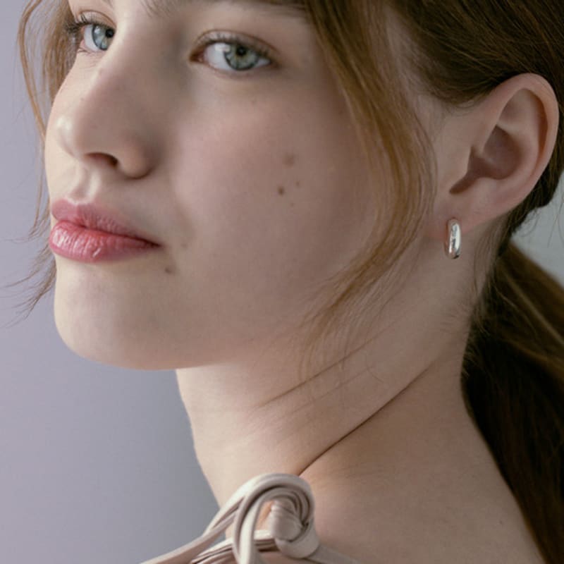 TATIANA (925 Silver) Minimal Bold Hoop Earrings EC1993