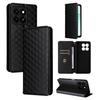 Cubic Grid Texture Flip Leather Phone Case