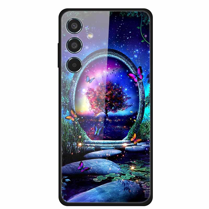 Tempered Glass Case For Samsung S25 Plus Case S 25 Plus Hard Back Cover For Samsung Galaxy A16 M55 A55 Phone Case Soft Bumper