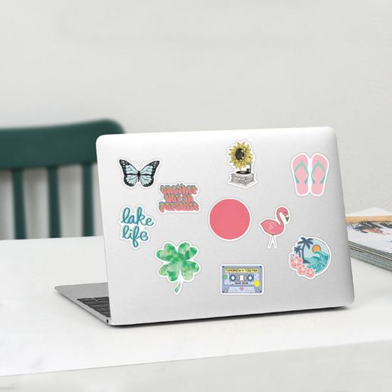 100Pcs Graffiti Stickers Various Summer Holiday Decorative Cute Decals Laptop Luggage Journal Album Scrapbook Refrigerator Stickers Gift
