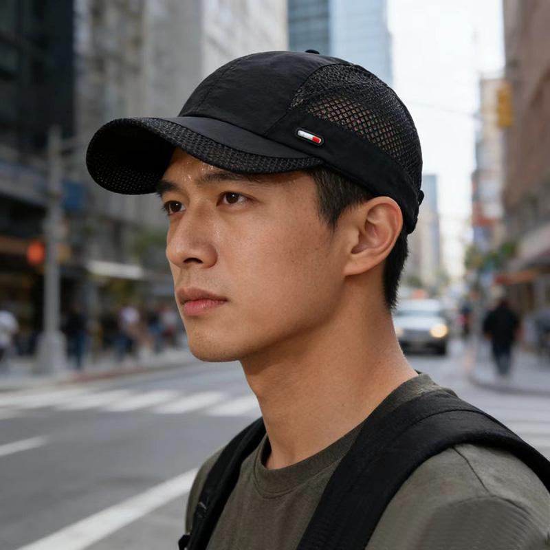 Summer Outdoor Sports Quick-Dry Mesh Baseball Cap, Unisex Duckbill Hat, Simple Solid Color Running Cap