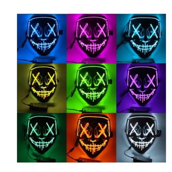 

Halloween LED Mask Luminous Mask Glow in the Dark Halloween Party Costume Cosplay Horror Props Masquerade