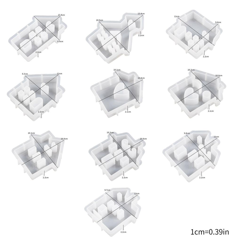 3D House Silicone Molds for Resin Heart House Shaped Candle Mold Scented Candle Making Cake Decorations Baking Tools