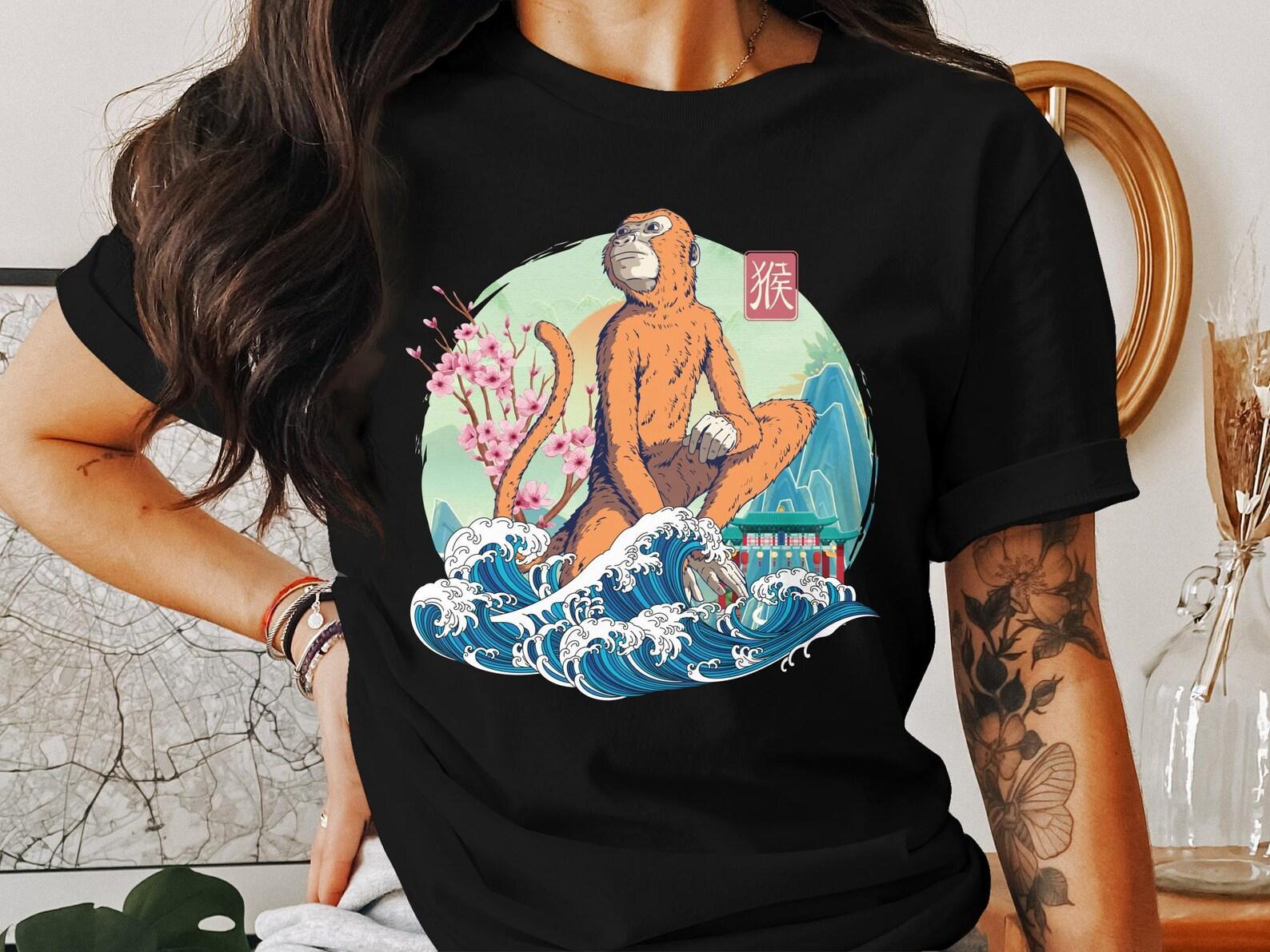 Chinese New Year T-Shirt, Lunar New Year Tee, Chinese Zodiac Monkey Shirt, Spring Festival, Year of the Monkey Top 4XL