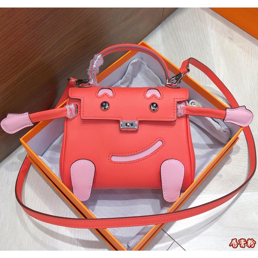 High-end Top Layer Cowhide Millennial Doll Smiley Face Bag Mini Bag New Women's Bag One-shoulder Crossbody Bag