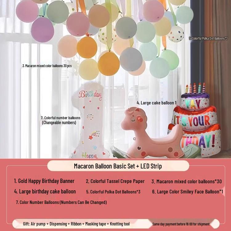 One-Year-Old Birthday Party Balloon and Photo Background Decor
