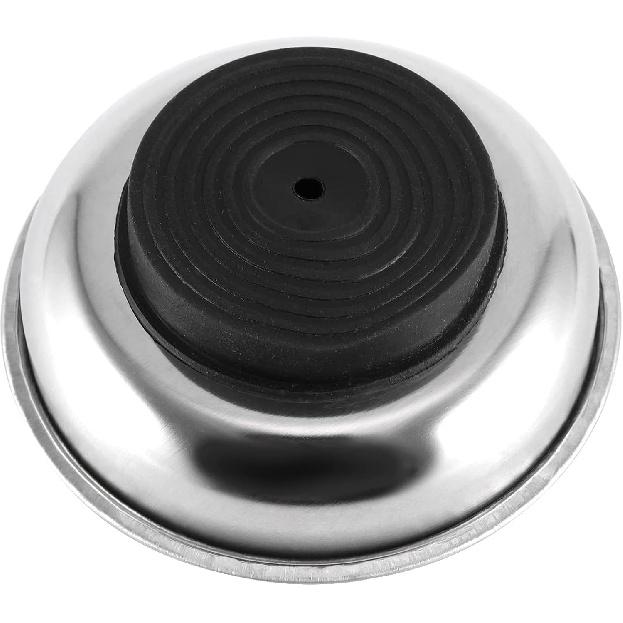 FUNSUEI 12 Packs 6 Inch And 3 Inch Magnetic Tray Set, Stainless Steel Magnetic Bowl, Round Magnetic Parts Tray For P, Screws, Bolts, Nuts, Small