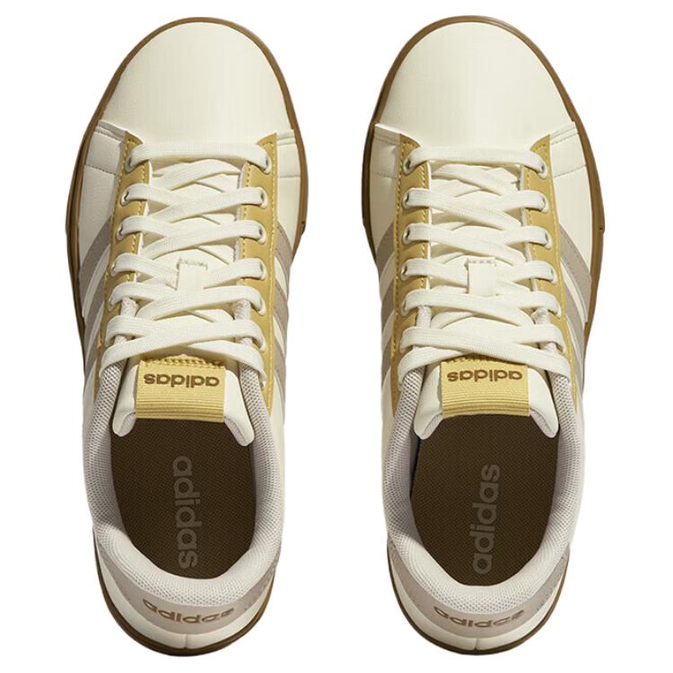 Adidas Daily 4.0 Synthetic Leather Low top Skateboard Shoes Unisex Beige KH8002