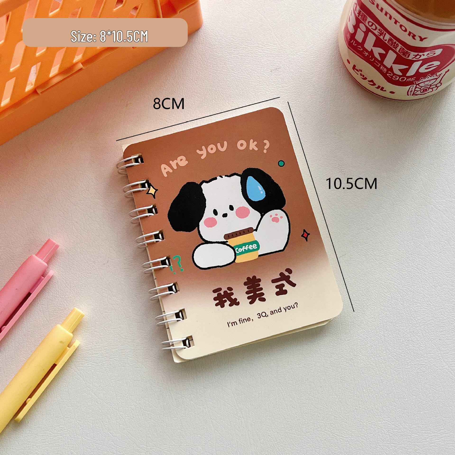 Adorable Cartoon Pet Pocket Spiral Notebook - A7 Student Diary & Creative Message Pad