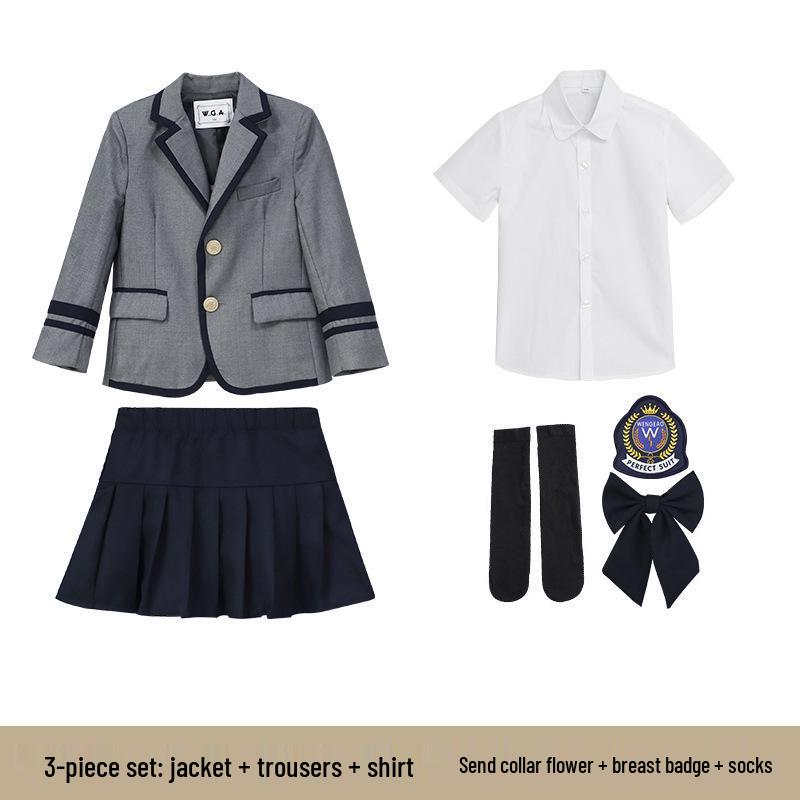 Uniforme da Esibizione per Ragazzi della Scuola Primaria: Set Giacca e Camicia a Maniche Corte