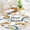 Cat Donut Duo Custom Name Round Area Rug Carpet Rug For Living Room Bedroom Sofa Playroom Decor Nonslip Floor Mat