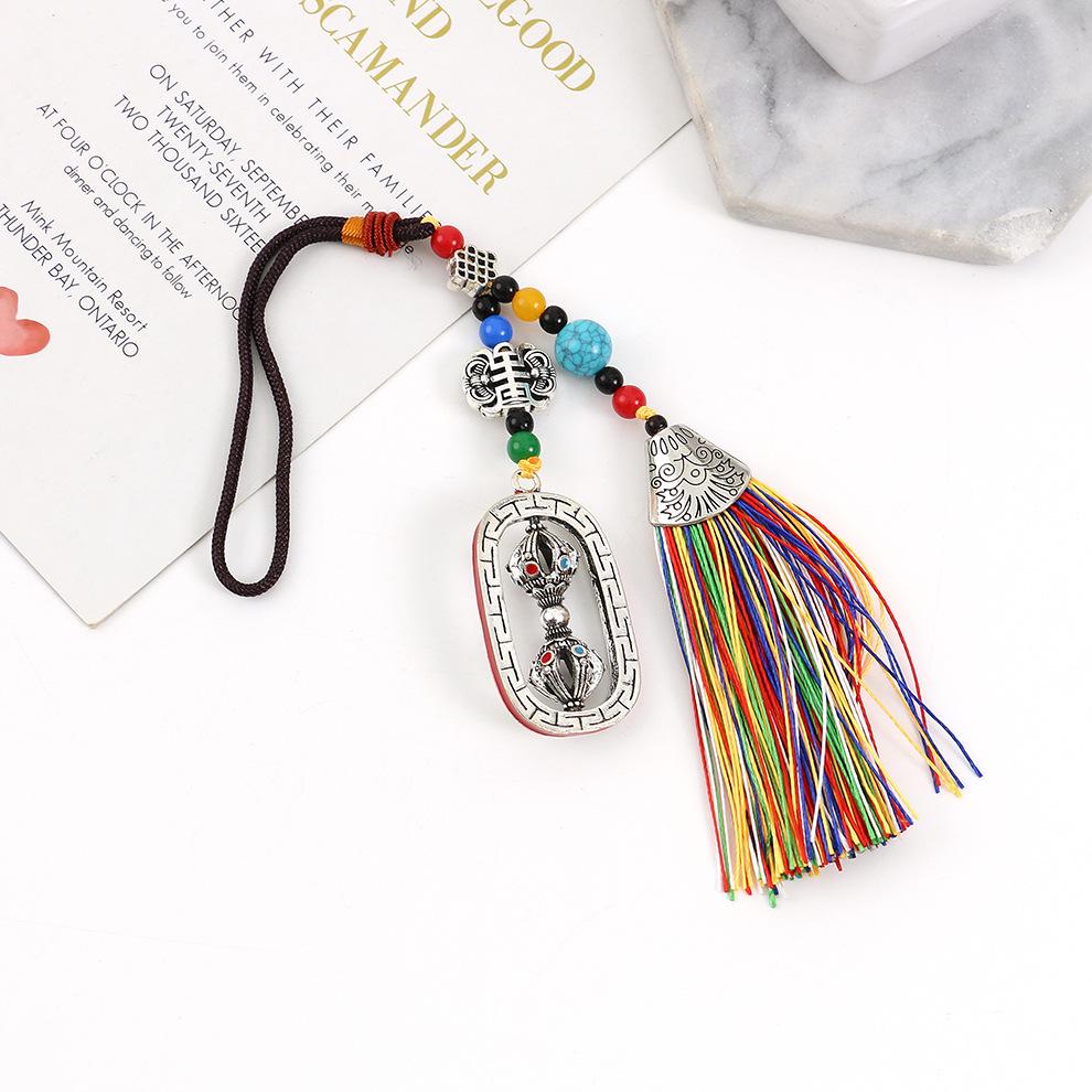 Tibetan Vajra Mantra Prayer Wheel Five-Color Pendant Charm