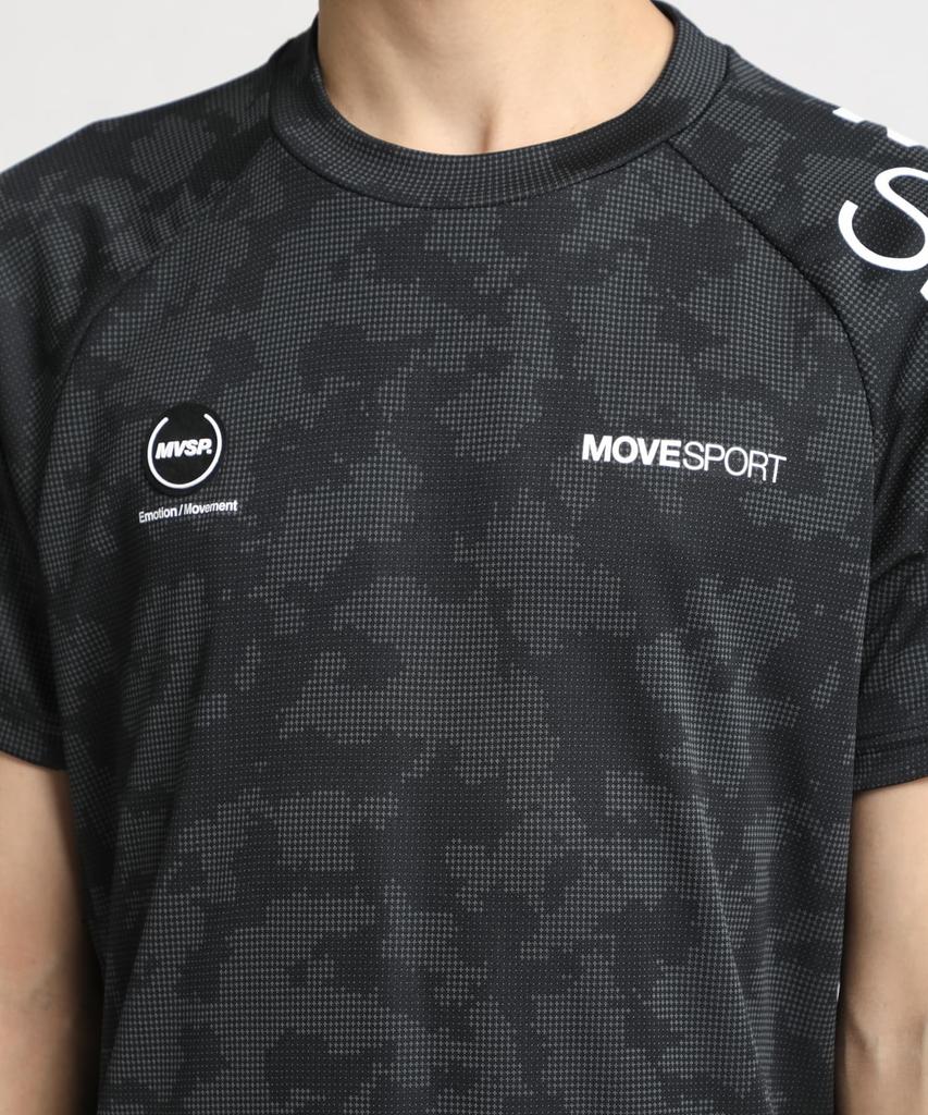 Move Sports Descente Short Sleeve UV Training Size M Men's T-Shirt, Protection, Sweat-Wicking, Quick-Drying, Stretch, Shirt, DX-C2854AZ, Black,