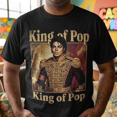 King of Pop Vintage Shirt, Retro Music Graphic Tee, Michael Jackson Inspired Gildan 5000 Unisex Fan T-Shirt, Retro Pop Tee