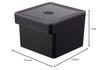 Yamazaki Jitsugyo 7738 Miso Pack Storage with Handle, Sealed Food Container, Black, Approx. W13.6 X D15.1 X H11cm, Tower with Bubble