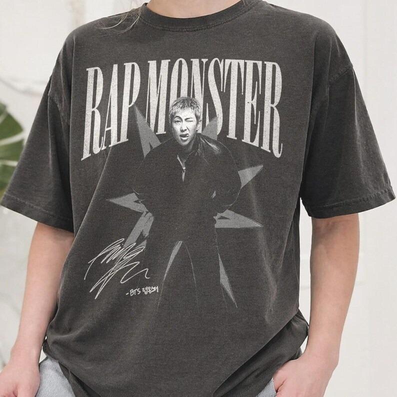 2026 Sommer Mode Trendiges T-Shirt Vintage RM Shirt, Sugar Kpop Arirang Album Retro 90er Jahre Shirt, Geschenke für Fans Hip Hop Streetwear Oversized T-Shirt L gray