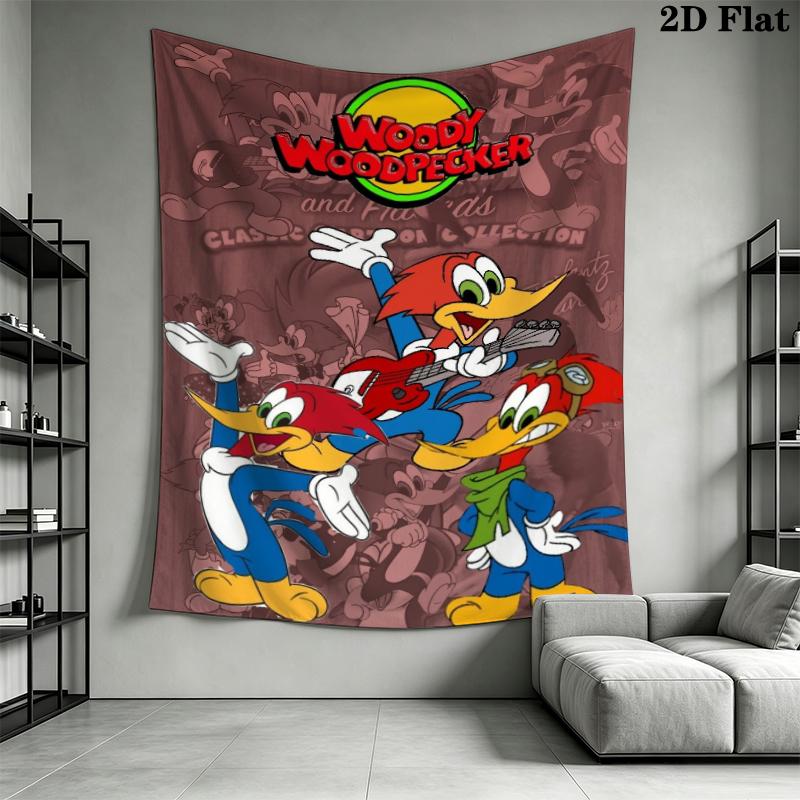 woody woodpecker Wall Tapestry Aesthetic Wall Hanging Printed Fabric Blanket Decorative Tapestries for Bedroom Living Room Home Decor