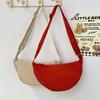New Student Portable Shoulder Bag Women Go Out for Leisure Travel Light Messenger Bag Solid Color Simple Dumpling Bag