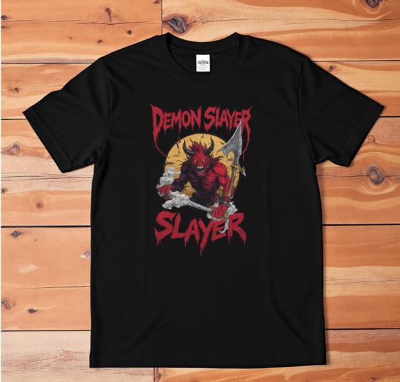 Demon Slayer T-Shirt | Heavy Metal Devil Graphic Tee | Gothic Horror Rock Shirt M
