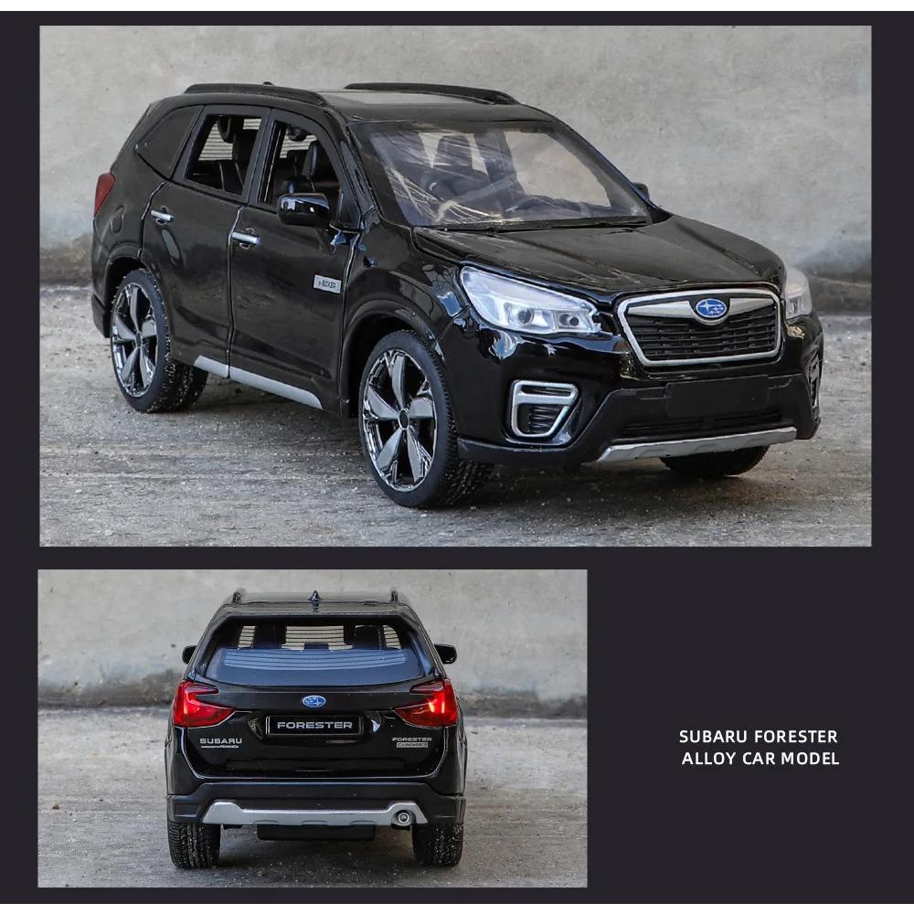 1/30 Subaru Forester SUV Alloy Muscle Car Model Sound and Light Pull Back Children's Toy Collectibles Birthday Gift