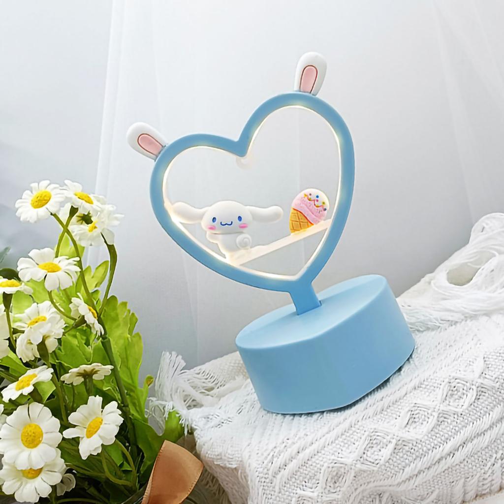 Desk Night Light Eye Protection Cute Rabbit Ears Decorative Beside Lamp for Children Room Nursery