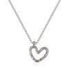 Wrinkled Lava Heart-shaped Necklace with Hollowed Out Heart-shaped Pendant, Collarbone Chain, Niche Design, Temperament